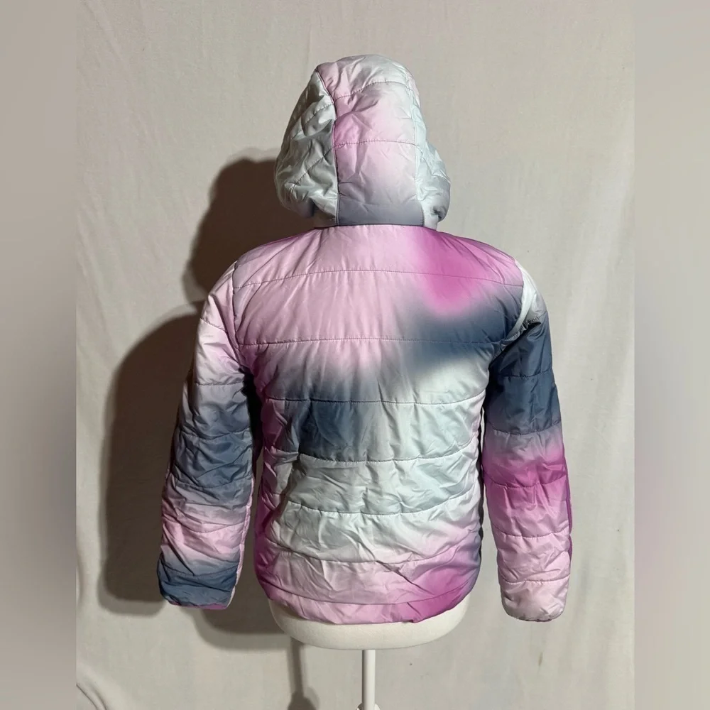 Adidas Kids Purple Gradient Puffer Hooded Jacket Size Medium 10/12